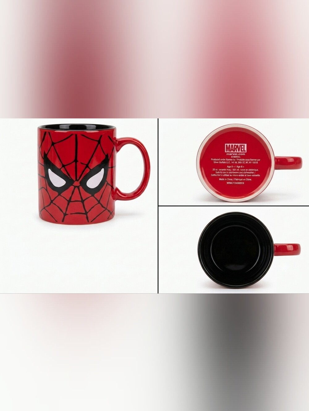 Marvel Red Spider-Man Eye Ceramic Mug with Black Interior